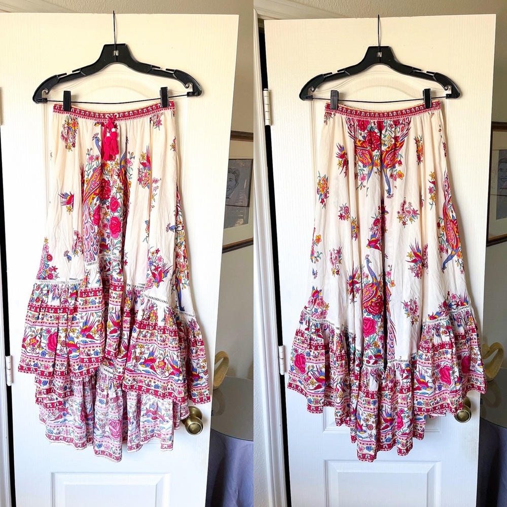 Spell Hotel Paradiso Castaway Maxi Skirt Multi Pearl Small EUC - Picture 2 of 10